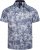 Kam Jeans 6063 Summer Print Short Sleeve Shirt Blue - Hemden - Overhemden Grote Maten Heren