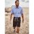 JP1880 Short Sleeve Check Print Traditional Shirt Blue - Hemden - Overhemden Grote Maten Heren