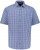 JP1880 Short Sleeve Check Print Traditional Shirt Blue - Hemden - Overhemden Grote Maten Heren