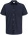 Jack & Jones Henry Slub Short Sleeve Navy - Hemden - Overhemden Grote Maten Heren