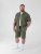 D555 Connor Stretch Cuban Collar Reosrt Short Sleeve Shirt Khaki - Hemden - Overhemden Grote Maten Heren