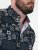 D555 Rick Geometric Print Short Sleeve Shirt Navy - Hemden - Overhemden Grote Maten Heren