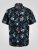 D555 Corden Hawaiian AOP Cuban Collar Resort Short Sleeve Navy - Shirts met korte mouwen - Grote Maten Overhemden Korte Mouw