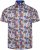 Kam Jeans 6060 Palm Tree and Surf Boards Short Sleeve Shirt White - Hemden - Overhemden Grote Maten Heren