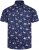 Kam Jeans 6068 Flamingo Short Sleeve Shirt Navy - Hemden - Overhemden Grote Maten Heren