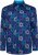 Kam Jeans 6071 Record Print Long Sleeve Shirt Navy - Hemden - Overhemden Grote Maten Heren