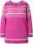 Ulla Popken Norwegian Style Pastel Tone Long Sleeve Sweater Summer Berry - Sweaters & hoodies - 