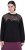 Ulla Popken Tulle Panel Sweatshirt Black - Sweaters & hoodies - 