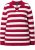 Ulla Popken Striped Polo Collar Long Sleeve Sweater Ruby Red - Sweaters & hoodies - 