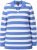 Ulla Popken Striped Polo Collar Long Sleeve Sweater Aegean Blue - Sweaters & hoodies - 