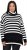 Ulla Popken Striped Stand-Up Collar Sweater Black - Sweaters & hoodies - 