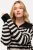 Ulla Popken Striped Troyer Collar Sweater Black - Sweaters & hoodies - Warme Sweaters, Hoodies & Truien