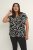 Kaffe Curve Sonna Stanley Top Zwart/Antique Zebraprint - T-shirts - 