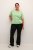 Kaffe Curve Lizzy Gestreepte trui Veergrijs gemêleerd/Groen - Bedrukte T-shirts voor dames - 