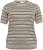 Kaffe Curve Lizzy Gestreepte trui Beige/Zwart - Bedrukte T-shirts voor dames - 