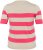 Kaffe Curve Lizzy Gestreepte trui Beige/Framboos - Bedrukte T-shirts voor dames - 