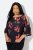 Ulla Popken Botanical Print Cold Shoulder Top Black - T-shirts - 