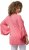 Ulla Popken Trumpet Sleeve Cold Dyed Tee Dark Pink - Bedrukte T-shirts voor dames - 