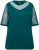 Ulla Popken Sequined Mesh Sleeve Blouse Dark Green - T-shirts - 