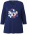 Ulla Popken Casual Mood Floral V-Neck Tee Navy - T-shirts - 