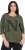 Ulla Popken Textured Lettering 3/4 Sleeve Tee Olive - Bedrukte T-shirts voor dames - 