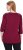 Ulla Popken Flower Epaulet 3/4 Sleeve Top Dark Cherry Red - Bedrukte T-shirts voor dames - 
