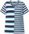 Ulla Popken Mix Stripe Short Sleeve Tee Deep Aqua - Bedrukte T-shirts voor dames - 