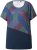 Ulla Popken Quick Drying Geometric Print Short Sleeve Tee Navy Blue - Bedrukte T-shirts voor dames - 