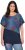Ulla Popken Quick Drying Geometric Print Short Sleeve Tee Navy Blue - Bedrukte T-shirts voor dames - 