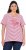 Ulla Popken Palm Tree Embroidered Tee Dark Raspberry - Bedrukte T-shirts voor dames - 