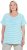 Ulla Popken Palm Tree Embroidered Tee Deep Aqua - Bedrukte T-shirts voor dames - 