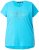 Ulla Popken Metallic Animal Cap Sleeve Graphic Tee Deep Aqua - Bedrukte T-shirts voor dames - 