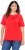 Ulla Popken TRUE Lettering Short Sleeve Tee Neon Red - Bedrukte T-shirts voor dames - 