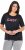 Ulla Popken Easy Short Sleeve Acid Wash Graphic Tee Black - Bedrukte T-shirts voor dames - 
