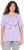 Ulla Popken Metallic Feather Short Sleeve Graphic Tee Lavender - Bedrukte T-shirts voor dames - 