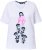 Ulla Popken Flocked Short Sleeve Graphic Tee Snow White - Bedrukte T-shirts voor dames - 