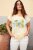 Ulla Popken Striped Short Sleeve Citrus Graphic Tee Sun Yellow - Bedrukte T-shirts voor dames - 
