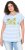 Ulla Popken Striped Short Sleeve Citrus Graphic Tee Light Blue - Bedrukte T-shirts voor dames - 