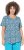 Ulla Popken Floral Pointed Hem Short Sleeve Tee Deep Aqua - Bedrukte T-shirts voor dames - 