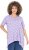 Ulla Popken Palm Tree Print Pointed Hem Tee Lavender - Bedrukte T-shirts voor dames - 