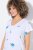 Ulla Popken Cross Stitch Short Sleeve Tee Snow White - Bedrukte T-shirts voor dames - Dames-T-shirts met print