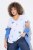 Ulla Popken Cross Stitch Short Sleeve Tee Snow White - Bedrukte T-shirts voor dames - Dames-T-shirts met print