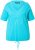 Ulla Popken Ride The Wave Short Sleeve V-Neck Graphic Tee Deep Aqua - Bedrukte T-shirts voor dames - 
