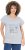 Ulla Popken Long Beach Lettering Cap Sleeve Tee Light Grey Melange - Bedrukte T-shirts voor dames - 