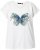 Ulla Popken Free Spirit Butterfly Cap Sleeve Graphic Tee Off-White - Bedrukte T-shirts voor dames - 