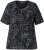 Ulla Popken Abstract Animal Print Short Sleeve Tee Black - Bedrukte T-shirts voor dames - 