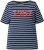 Ulla Popken Striped 1987 Boat Neck Tee Navy Blue - Bedrukte T-shirts voor dames - 