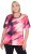 Ulla Popken Cutout Abstract Print Short Sleeve Tee Hibiscus Red - Bedrukte T-shirts voor dames - 