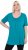 Ulla Popken Essential Front Pleat Tee Teal - T-shirts - 