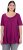 Ulla Popken Essential Front Pleat Tee Berry - T-shirts - 